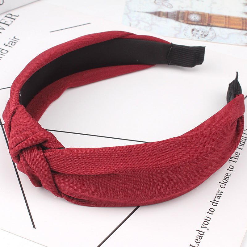 Wholesale Cross Wide Edge Knotted Fabric Headbands